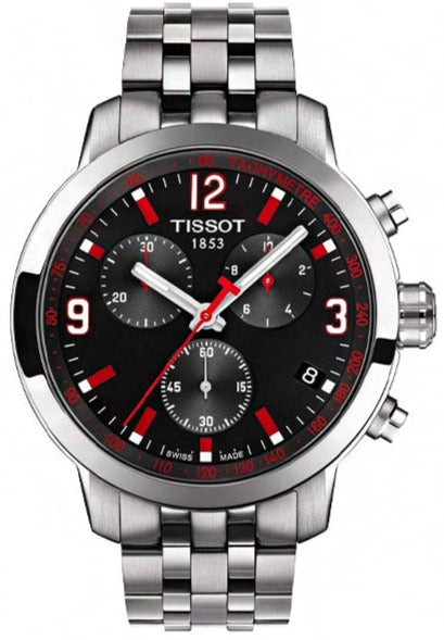 Tissot PRC 200 Asian Games Special Edition Black Dial Silver Steel Strap Watch For Men - T055.417.11.057.01 Authentic Buy Shop Now