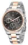 Maserati Competizione Analog Black Dial Two Tone Stainless Steel Strap Watch For Men - R8853100020 Authentic Buy Shop Now