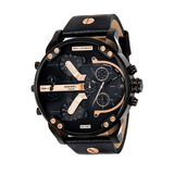 Diesel Mr Daddy 2.0 Chronograph Black Dial Black Leather Strap Watch For Men - DZ7350 Authentic Buy Shop Now