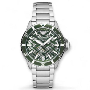 Emporio Armani Diver Automatic Green Dial Silver Steel Strap Watch For Men - AR60061 Authentic Buy Shop Now
