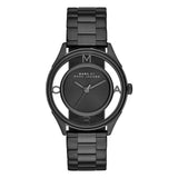 Marc Jacobs Tether Transparent Black Dial Black Steel Strap Watch for Women - MBM3415 Authentic Buy Shop Now