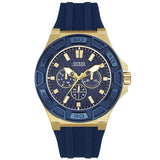 Guess Force Blue & Rose Gold Dial Blue Silicone Strap Watch For Men - W0674G2 Authentic Buy Shop Now