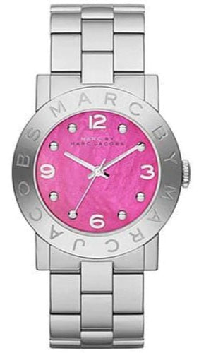 Marc Jacobs Amy Pink Dial Silver Steel Strap Watch for Women - MBM8623 Authentic Buy Shop Now