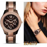 Fossil Stella Multifunction Brown Dial Two Tone Steel Strap Watch for Women - ES4079 Authentic Buy Shop Now