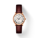 Tissot Carson Premium Lady Silver Dial Brown Leather Strap Watch For Women - T122.210.36.033.00 Authentic Buy Shop Now