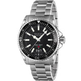 Gucci Dive Quartz Black Dial Silver Steel Strap Watch For Men - YA136301 Authentic Buy Shop Now