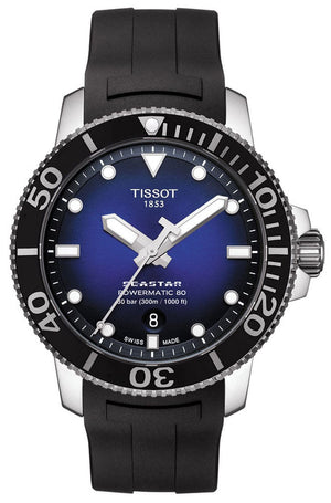 Tissot Seastar 1000 Powermatic 80 Blue Dial Black Rubber Strap Watch For Men - T120.407.17.041.00 Authentic Buy Shop Now