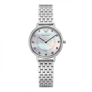 Emporio Armani Kappa Mother of Pearl Dial Silver Mesh Bracelet Watch For Women - AR2511 Authentic Buy Shop Now