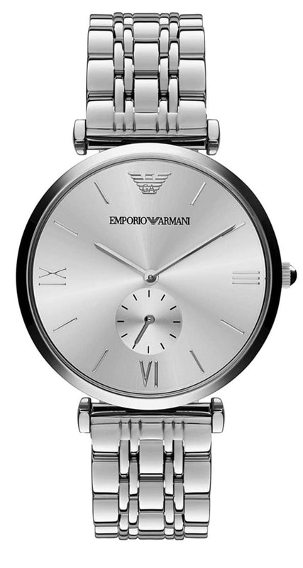 Emporio Armani Classic Silver Dial Silver Steel Strap Watch For Men - AR1819 Authentic Buy Shop Now