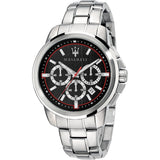 Maserati Successo Chronograph Black Dial Silver Steel Strap Watch For Men - R8873621009 Authentic Buy Shop Now