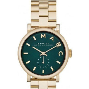Marc Jacobs Baker Green Dial Gold Steel Strap Watch for Women - MBM3245 Authentic Buy Shop Now
