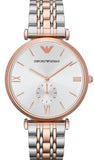 Emporio Armani Retro Silver Dial Two Tone Steel Strap Watch For Men - AR1677 Authentic Buy Shop Now