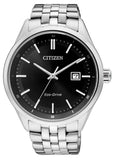 Citizen Eco Drive Black Dial Silver Steel Strap Watch For Men - BM7250-56E Authentic Buy Shop Now