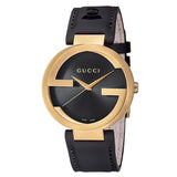 Gucci Interlocking Special Edition Grammy Black Dial Black Leather Strap Watch For Men - YA133208 Authentic Buy Shop Now