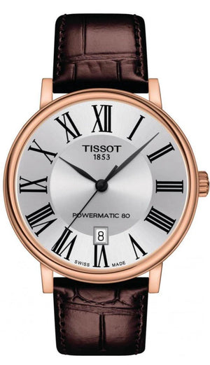 Tissot Carson Premium Powermatic 80 Silver Dial Brown Leather Strap Watch For Men - T122.407.36.033.00 Authentic Buy Shop Now