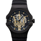 Maserati Potenza Automatic Black Dial Black Leather Strap Watch For Men - R8821108036 Authentic Buy Shop Now