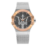 Maserati Potenza Quartz Grey Dial Silver Mesh Bracelet Watch For Men - R8853108007 Authentic Buy Shop Now