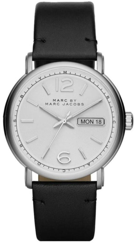 Marc Jacobs Fergus White Dial Black Leather Strap Watch for Men - MBM5076 Authentic Buy Shop Now