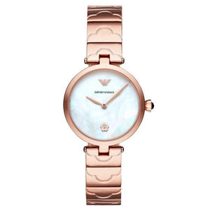 Emporio Armani Arianna White Mother of Pearl Dial Rose Gold Steel Strap Watch For Women - AR11236 Authentic Buy Shop Now