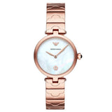 Emporio Armani Arianna White Mother of Pearl Dial Rose Gold Steel Strap Watch For Women - AR11236 Authentic Buy Shop Now