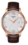 Tissot T Classic Tradition Silver Dial Brown Leather Strap Watch For Men - T063.610.36.038.00 Authentic Buy Shop Now