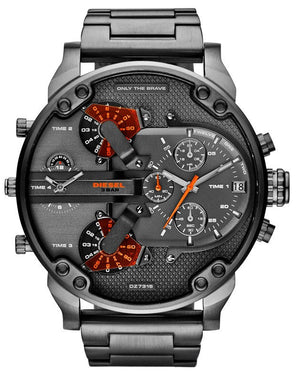 Diesel Mr Daddy 2.0 Chronograph Grey Dial Grey Steel Strap Watch For Men - DZ7315 Authentic Buy Shop Now