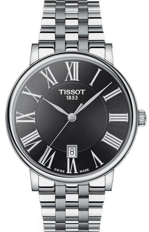 Tissot Carson Premium Black Dial Silver Steel Strap Watch For Men - T122.410.11.053.00 Authentic Buy Shop Now