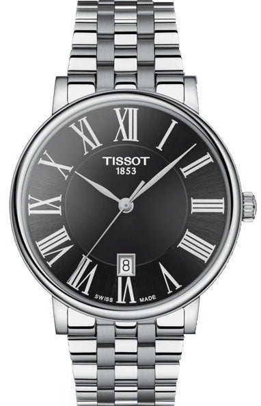 Tissot Carson Premium Black Dial Silver Steel Strap Watch For Men - T122.410.11.053.00 Authentic Buy Shop Now