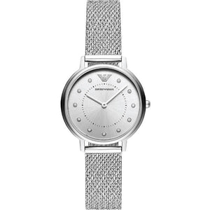 Emporio Armani Kappa Silver Dial Silver Mesh Bracelet Watch For Women - AR11128 Authentic Buy Shop Now