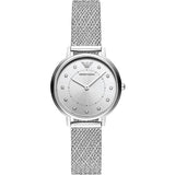 Emporio Armani Kappa Silver Dial Silver Mesh Bracelet Watch For Women - AR11128 Authentic Buy Shop Now