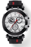 Tissot T Race Chronograph White Dial Black Silicone Strap Watch For Men - T115.417.27.011.00 Authentic Buy Shop Now
