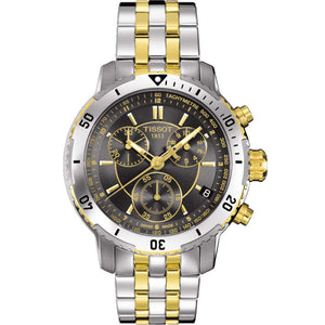 Tissot T Sport PRS 200 Chronograph Black Dial Two Tone Steel Strap Watch For Men - T067.417.22.051.00 Authentic Buy Shop Now