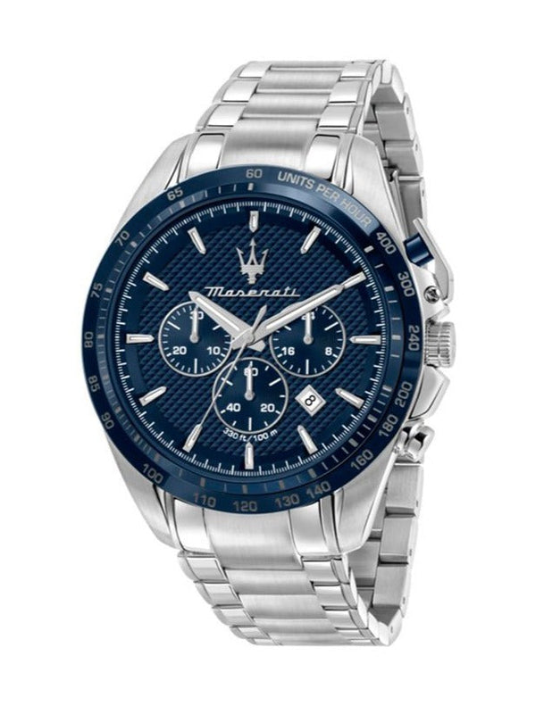 Maserati Traguardo Chronograph Blue Dial 45mm Stainless Steel Watch For Men - R8873612043 Authentic Buy Shop Now