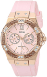 Guess Rose Gold Dial with Diamonds Pink Rubber Strap Watch For Women - W1053L3 Authentic Buy Shop Now