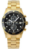 Emporio Armani Chronograph Black Dial Gold Steel Strap Watch For Men - AR5857 Authentic Buy Shop Now