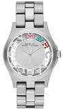 Marc Jacobs Henry Skeleton Silver Dial Silver Steel Strap Watch for Women - MBM3262 Authentic Buy Shop Now