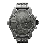 Diesel Little Daddy Dual Time Chronograph Grey Dial Stainless Steel Strap Watch For Men - DZ7263 Authentic Buy Shop Now