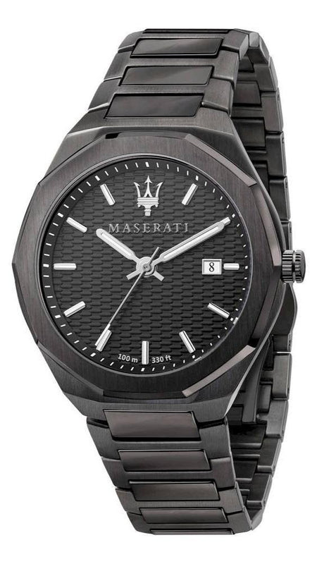 Maserati Stile Quartz Black Dial Black Steel Strap Watch For Men - R8853142001 Authentic Buy Shop Now