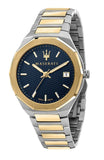 Maserati Stile Black Dial Two Tone Stainless Steel Watch For Men - R8853142008 Authentic Buy Shop Now