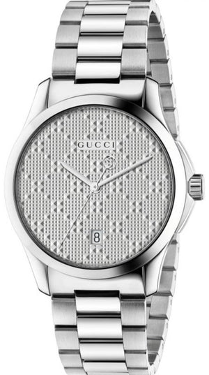 Gucci G Timeless Quartz Silver Dial Silver Steel Strap Watch For Women - YA126459 Authentic Buy Shop Now