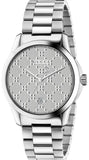 Gucci G Timeless Quartz Silver Dial Silver Steel Strap Watch For Women - YA126459 Authentic Buy Shop Now