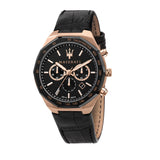 Maserati Stile Black Matte Dial Black Leather Strap Watch For Men - R8871642001 Authentic Buy Shop Now