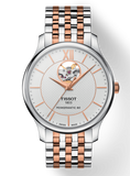 Tissot Tradition Powermatic 80 Open Heart Silver Dial Two Tone Steel Strap Watch For Men - T063.907.22.038.01 Authentic Buy Shop Now