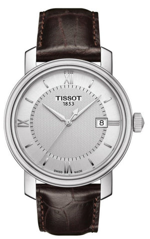Tissot T Classic Bridgeport Silver Dial Brown Leather Strap Watch For Men - T097.410.16.038.00 Authentic Buy Shop Now