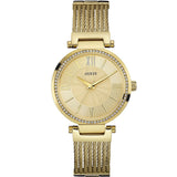 Guess Soho Champagne Dial Stainless Steel Mesh Bracelet Watch For Women - W0638L2 Authentic Buy Shop Now