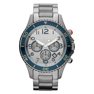 Marc Jacobs Rock Chronograph Silver Dial Silver Steel Strap Watch for Men - MBM5028 Authentic Buy Shop Now