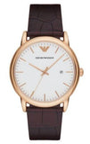 Emporio Armani Luigi White Dial Brown Leather Strap Watch For Men - AR2502 Authentic Buy Shop Now