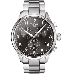 Tissot T Classic Chrono XL Black Dial Silver Steel Strap Watch For Men - T116.617.11.057.01 Authentic Buy Shop Now