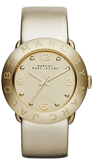 Marc Jacobs Amy Gold Dial Gold Leather Strap Watch for Women - MBM8627 Authentic Buy Shop Now