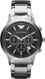 Emporio Armani Classic Chronograph Black Dial Silver Steel Strap Watch For Men - AR2434 Authentic Buy Shop Now